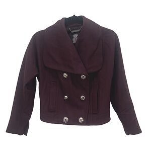 Juicy Couture Cropped Double Breasted Coat Wide Lapel made from Italian‎ Wool XS
